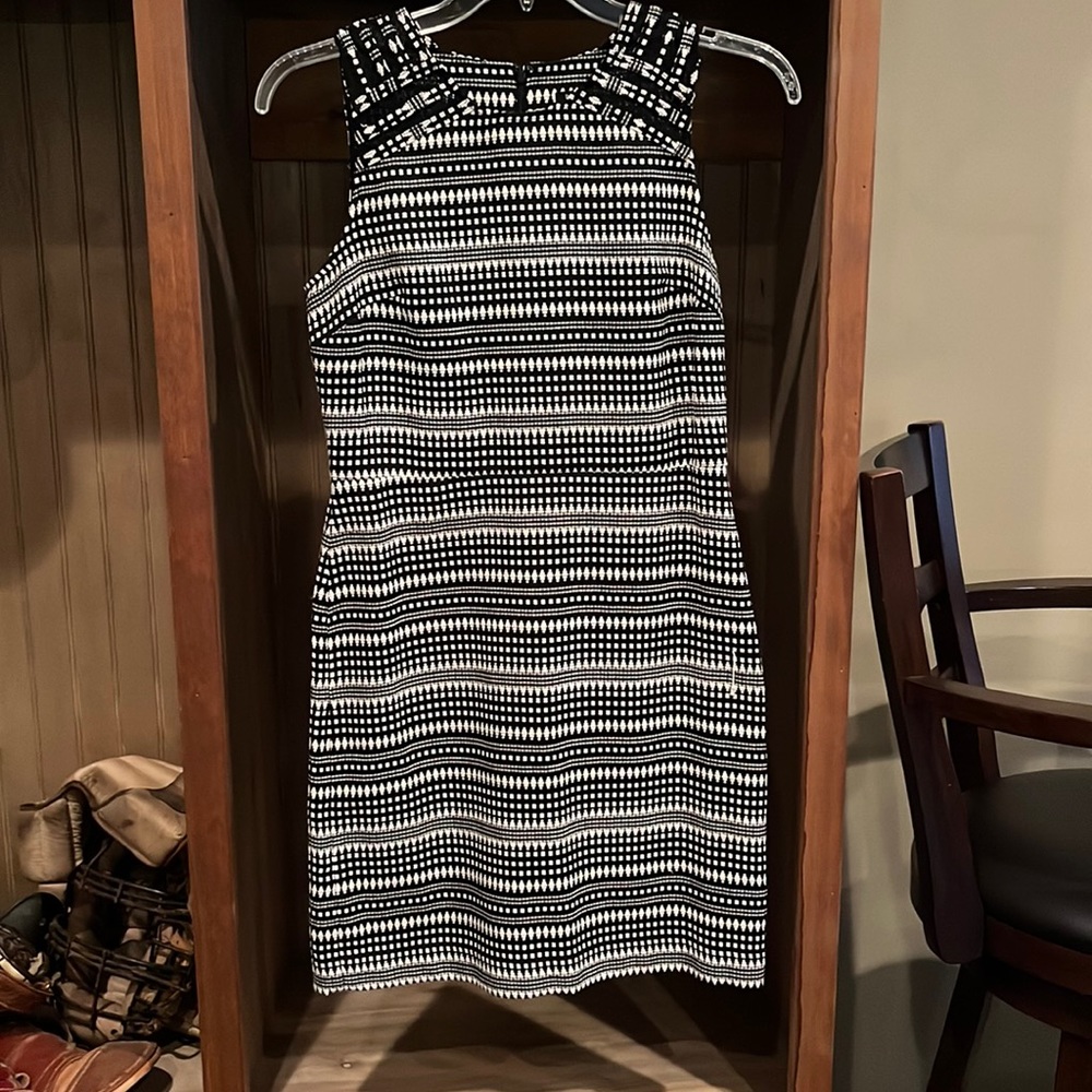 NWOT black and white A line dress in size 6